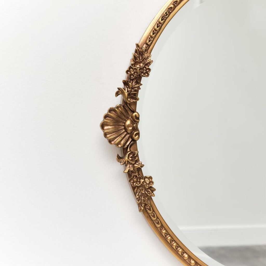 Melody Maison Round Gold Ornate Wall Mirror 56cm x 56cm
